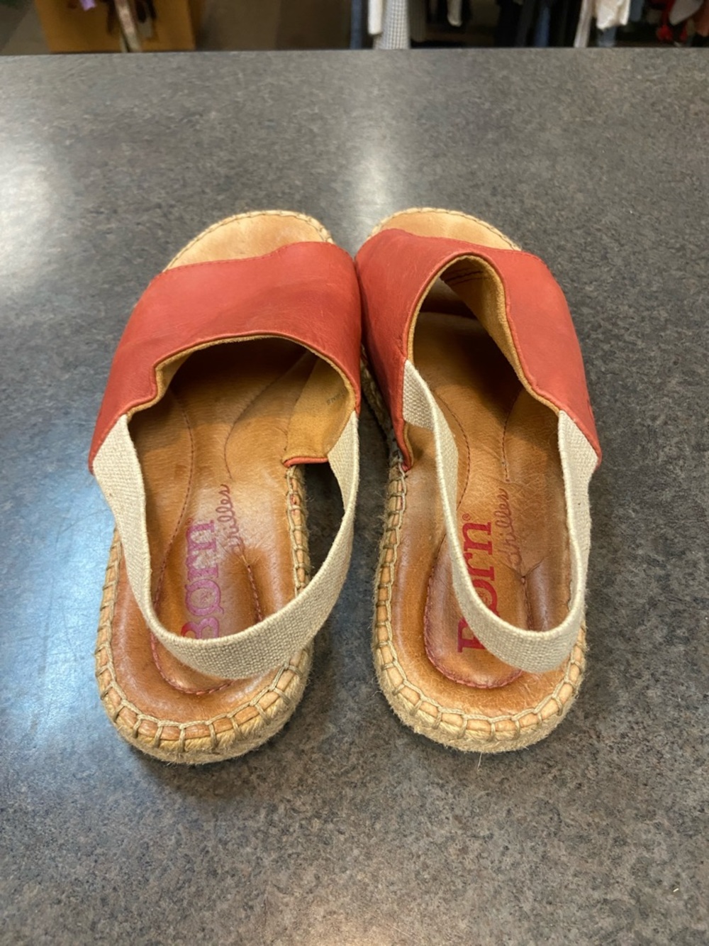 Born Coral Leather Espadrille Slip-On Sandals - Picture 4 of 6